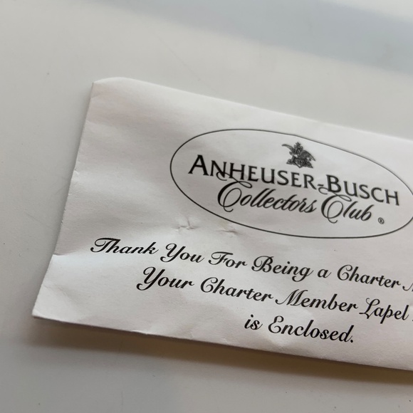 Vintage Anheuser Busch Collectors Club Charter Member Stein Lapel Pin & Envelope - Picture 9 of 14